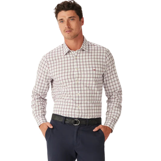 RM Williams Mens Classic Twill Check Shirt White/Red/Navy