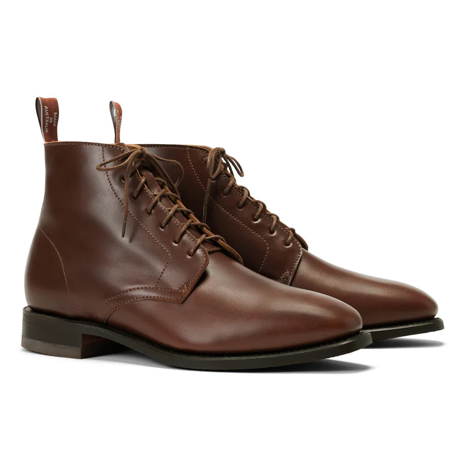 RM Williams Craftsman Lace Boots Cafe Pull up Leather