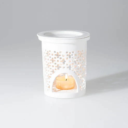 Chic Ceramic Wax Melt Burner - Cross Pattern