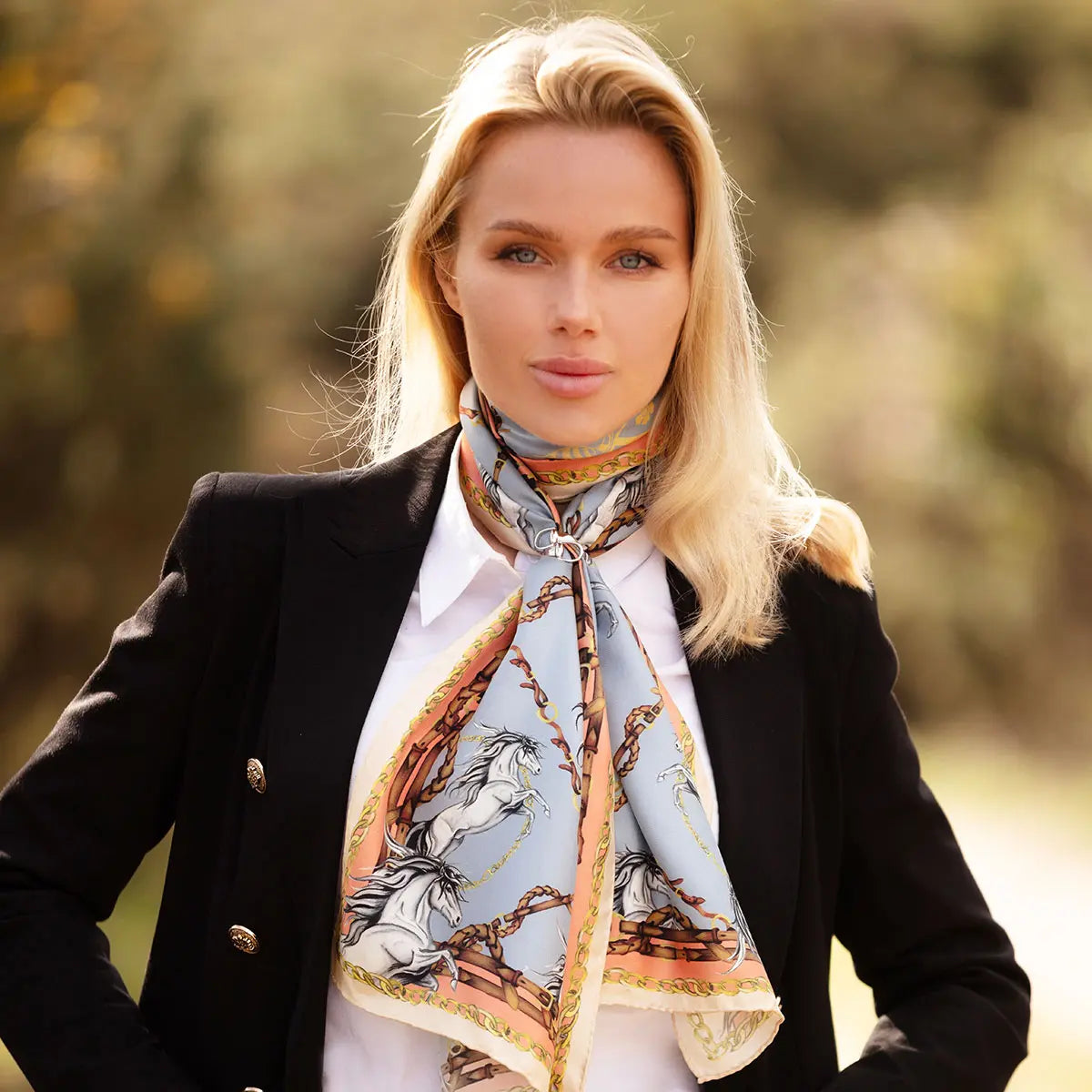 Clare Haggas Classic Rearing To Go Powder Blue & Rose